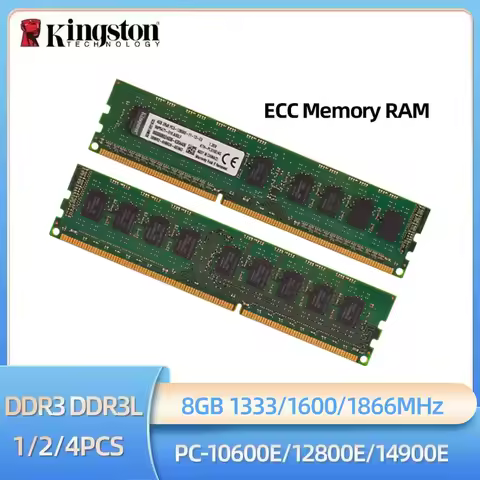 Kingston ECC Memoria RAM 8GB DDR3 DDR3L 1333MHz 1600MHz 1866MHz Workstation Memory PC3-12800E 1.35V 