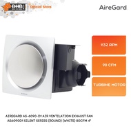 AireGard AS-6090-D1 Air Ventilation Exhaust Fan Silent Series (Silver) (Round) 80CFM 4" / 4 Inches -