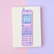 可愛粉彩復古翻蓋手機十字繡書籤圖案（PDF 檔）