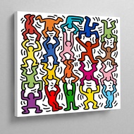 Keith Haring โปสเตอร์ภาพวาดผ้าใบติดผนังป๊อปอาร์ตพิมพ์ห้องนั่งเล่นภาพตกแต่งบ้าน