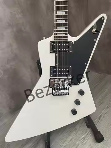 Custom High Quality White Explorer Electric Guitar With Floyd Rose Vibrato