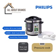 Philips 6 Litre All In One Cooker | Pressure Cook | Slow Cook | Saute and Sear HD2137