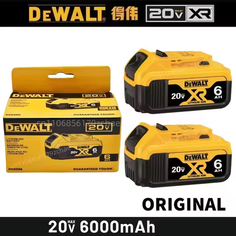 100% Genuine Dewalt 20V 6AH Battery, Rechargeable Lithium Ion Battery, Dewalt DCB200 DCBL722/DCL050/