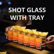 Liquor Glass/Small Shot Glass/Soju Glass/子弹杯 with shoot glass tray +