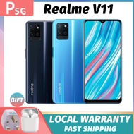 Realme V11 V 11 5G Android Cell Phone 128GB Dimensity 700 Octa-core Mobile Phones 18W Fast Charge Local Warranty