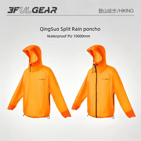 3F UL GEAR QingSuo Split Rain Poncho 15D Nylon Waterproof Ultralight Sleeve Rain Coat for Hiking Cyc