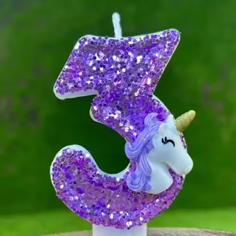 Unicorn Candle 0-9 Creative Number Birthday Candle Cake Party Decoration One Year DIY Cake Decoratio