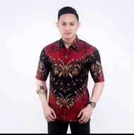 BAJU KEMEJA BATIK PRIA TERBARU 2023 LENGAN PENDEK BUAT KONDANGAN BAJU BATIK ORANG TUA DEWASA PENDEK 