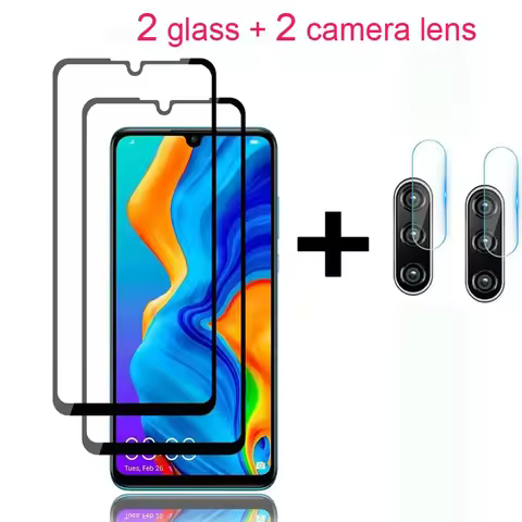 4 in 1 Screen Protectors For Huawei P20 P30 P40 P50 lite Pro Camera Lens Tempered Glass For Huawei H