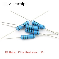 20pcs 2W Metal Film Resistor 2W 1% 1.3R 1.5R 1.8R 2R 2.2R 2.4R 2.7R 3R 3.3R 3.6R 3.9R  4.3R 4.7R 5.1