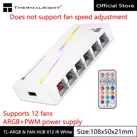Thermalright TL-ARGB & FAN HUB Computer fan hub，ARGB And PWM Light and speed synchronization/Include
