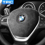 TPIC Alcantara Wrap Car Steering Airbag Wheel Cover Interior Trim Frame Sticker For BMW F20 F21 F30 