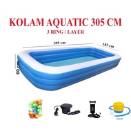 Aquatic Jumbo Children's Swimming Pool 3 Ring 3 Meter Family Swimming Pool Large Inflatable Pool Fam