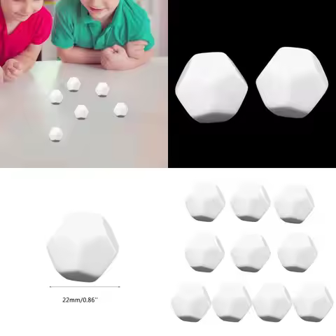 U2JB 10 Pcs White Blank D12 Games Board Game DIY Gameing Twelve Sided