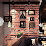 Wallpaper Cafe Brick Brick Three-Dimensional Retro Wallpaper Bar Brick Pattern Simulation Restaurant