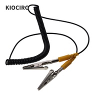 KIOCIRC Coiled Cord, PU,Metal Black Anti-Static ESD Grounding Cable, 2mm 180cm / 71" Male-to-Female 
