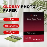【3R Glossy】Inkjet paper 5寸 Glossy Photo Paper 230gsm Glossy Coated Photo Paper For Inkjet Printer