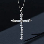 冰種翡翠蛋面十字架項鍊 925純銀 | 天然緬甸玉A貨翡翠 | 送禮