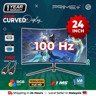 PC Monitor 24 Inch Curve 100Hz Refresh Rate FHD VA Panel LED Computer Monitor