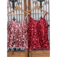 Sparkling Sequin Blouse - V-Neck Loose Fit with Glamorous Sequins