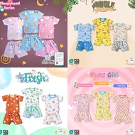 CODE V36S 3 Pcs Libby Little Owl Short Oblong Suit SML Baby Clothes Kacing Shoulder Baby Short Pajam