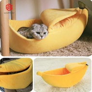 Banana Peel Cat House Cute Bed Mat Soft Plush Padding Cushion for Cats Kittens
