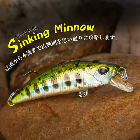 TSURINOYA Sinking Minnow Mini Hard Lure DW63 50S 50mm 5g Artificial Fishing Lure Wobblers Crankbait