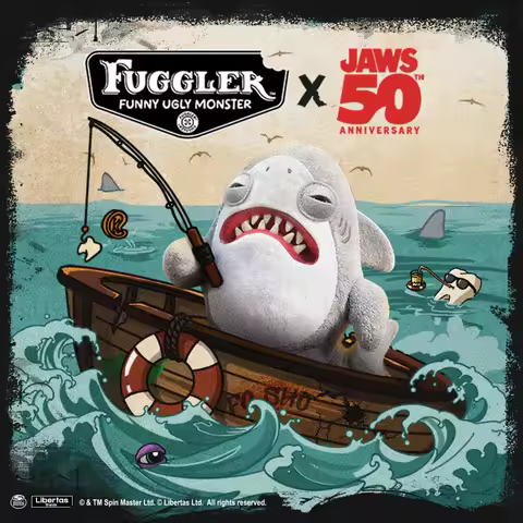 Original Fuggler Monster White Shark Ugly Funny Monster Tooth Weirdo Collection Model Plush Peluche 