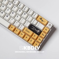 Cswmjb cool KBDiy GMK Daisy 133 Keys PBT Keycaps Cherry Profile Anime White Yellow Key Caps Set for Custom DIY Mechanical Keyboard 16 Keycap