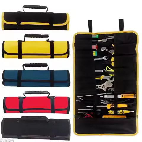 Oxford Canvas Tool Roll Bag Utility Handle Bag Multi Compartment Chisel Electrician Carrying Toolkit