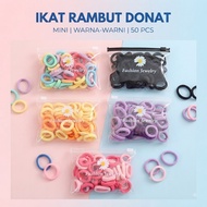 ACC Colorful MINI Donut Hair Ties 50 pcs Children's Hair Ties Getah Rambut Budak Perempuan Ikat Ramb