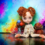 Red haired Girl Custom Blythe Doll Ooak Blythe
