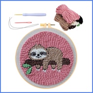 Embroidery Punch Needle Kit Cartoon Sloth Punch Needle Starters Kit Rug Hooking Colorful Handmade Cr