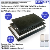 Fits Panasonic F-PXF35 / F-PMF35A / F-VFX35A Air Purifiers Replacement HEPA + Activated Carbon +Pre-Filter Set F-ZXFP35X
