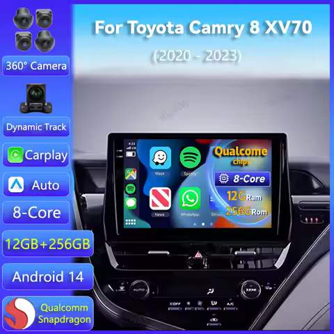 Android 14 Carplay Auto For Toyota Camry 8 XV70 2020 2021 - 2023 Car Radio GPS Video Stereo 2Din Pla