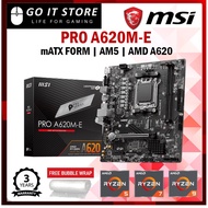 MSI PRO A620M-E AM5 mATX Gaming Motherboard + AMD Ryzen 7000 Series Processor (7500F 7600 7600x 7700