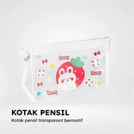 MUMUSLAND PENCIL CASE STATIONERY BOX/ BEAR BUNNY MAKEUP/ PLASTIC ZIP MODEL RETAIL 2 S-PC007