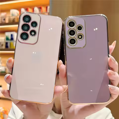 Plating Case For Samsung Galaxy S22 S21 Note 20 Ultra S20 FE S10 Plus A52 A53 A51 A32 A22 A12 A33 A7