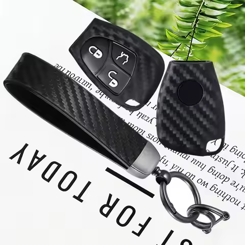 3 Button High Quality Carbon Fiber Silicone Car key cover Case For Mercedes Benz C B E Class W203 W2