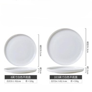 จิงเชียน Pure White Lead-Free Bone China Steak Plate Ceramic Spill Dish Western Dining Plate Home Us