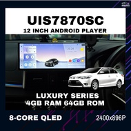12 Inch UIS7870SC 2.7Ghz Android 13 4GB RAM 64GB ROM Android Player TOYOTA VIOS NCP150
