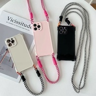 Case For Oppo A6 Pro A5 A5X A6X A3 A3X A78 A98 4G 5G Cover Shoulder Strap Lanyard Air Bag Shockproof