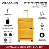 Crossing Groov Expandable PC Trunk 28" Large Luggage | Front Opening Light Weight with TSA Lock & Sp