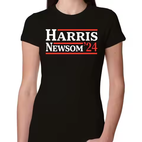 Kamala Harris Gavin Newsom 2024 Democrat VP Vice President USA Womens Junior T Shirt