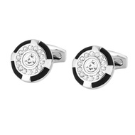 High-End Men's cufflinks Round Silver cufflinks Tuxedo Dress Accessories Enamel Shirt Cuff Nails cuf