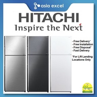HITACHI R-VX480PMS9 407L BRILLIANT BLACK/BRILLIANT SILVER/PURE WHITE STYLISH TOP FREEZER REFRIGERATOR