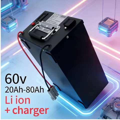 60V Lithium Ion Battery Pack 20Ah 30Ah 40Ah 50Ah 60Ah 80Ah with Charger, High Capacity Power Supply 