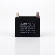 Rxin 6.5uf Capacitor CBB61 6.5UF 450VAC Doule Insert ±5% 50/60Hz Ceiling fan Motor Capacitor,Run Cap