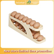Zolotar 2 Tier Eggs Dispenser Auto Rolling Egg Tray Refrigerator Egg Storage Rack
