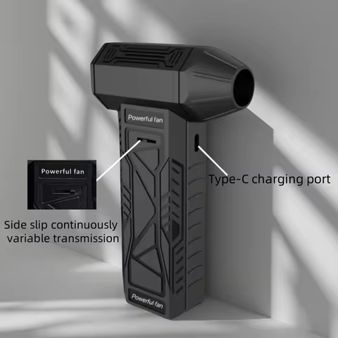 100000RPM Violent Turbo Jet Fan Stepless Speed Adjustment Type-C Charging 2000mAh Rechargeable Handh